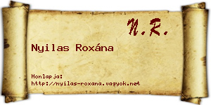 Nyilas Roxána névjegykártya